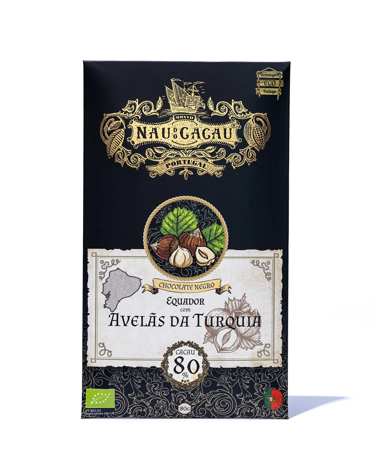 Ecuador Dark Chocolate Bar with Turkish Hazelnuts