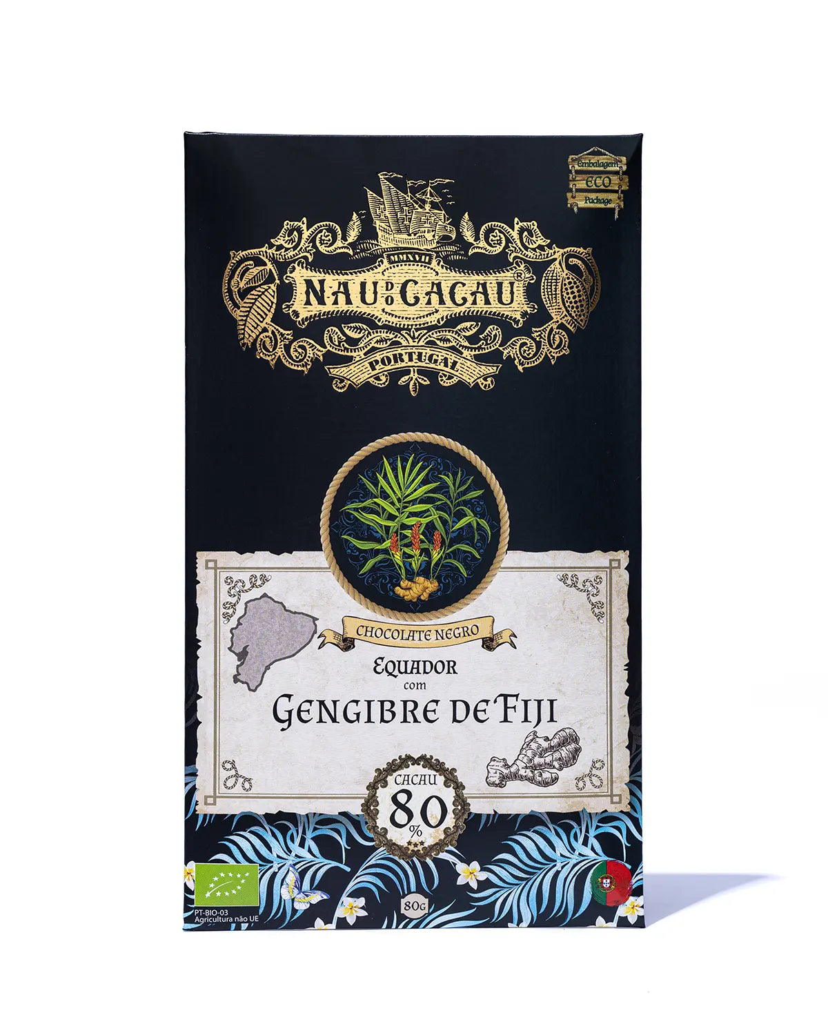 Tablete Chocolate Negro Equador com Gengibre de Fiji