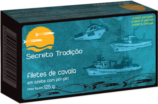 Filetes de Cavala em Azeite com Piri Piri 125g - Secreta Tradição