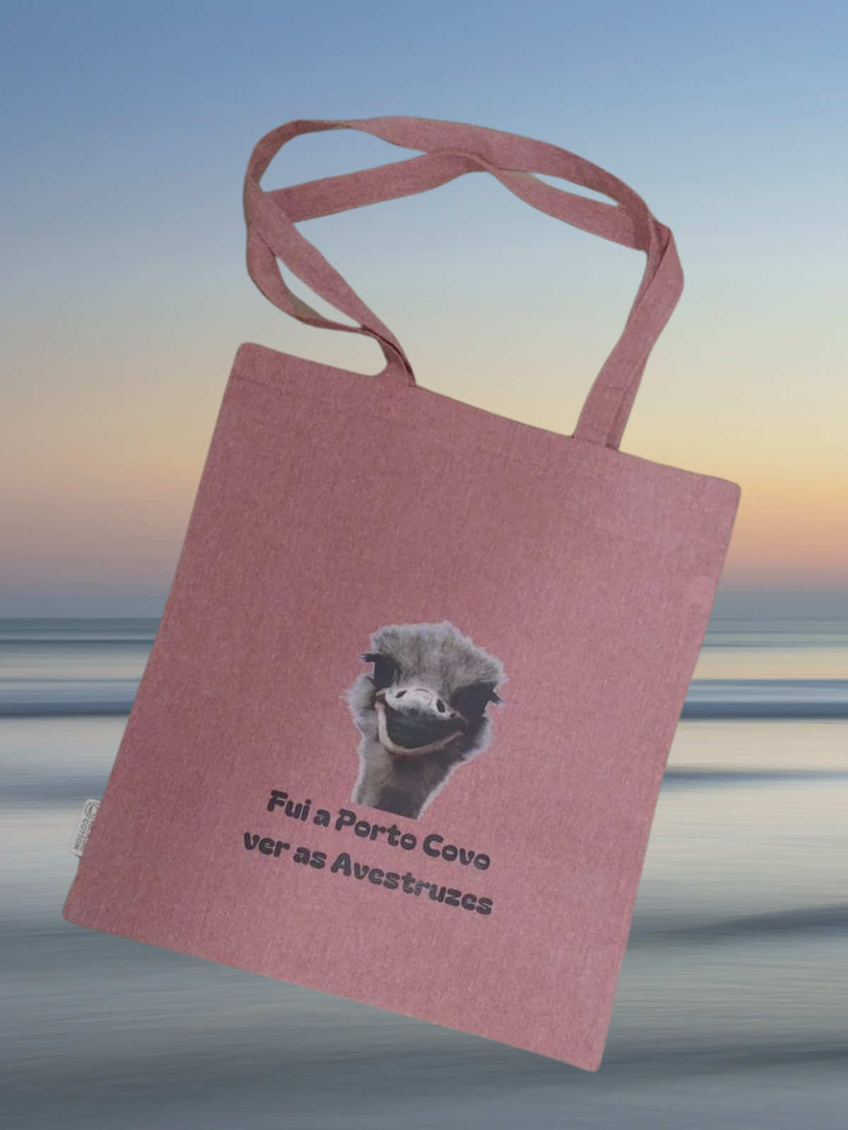 Tote Bag Rosa Estampado Avestruz Porto Covo