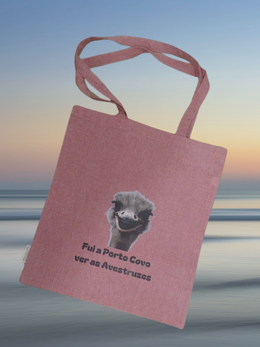 Tote Bag Rosa Estampado Avestruz Porto Covo