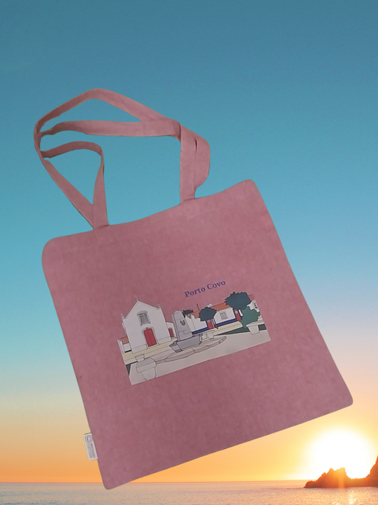 Tote Bag Rosa Estampado Largo Porto Covo